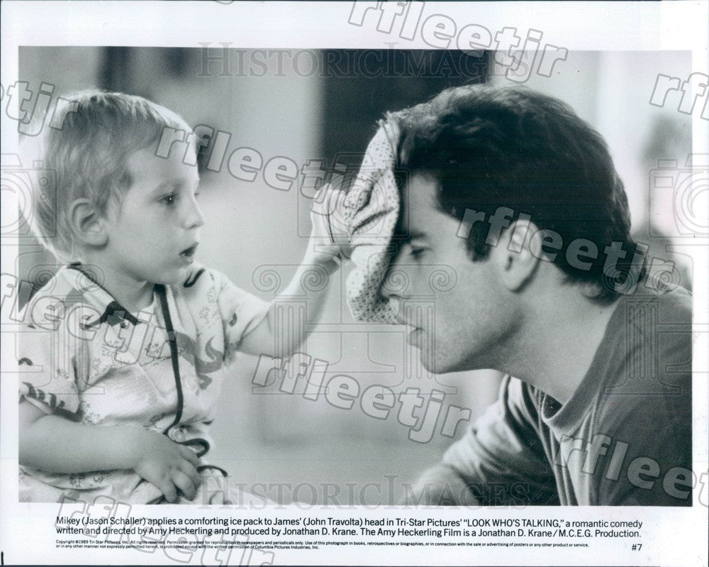 1989 Actors John Travolta &amp; Jason Schaller in Film Press Photo adx25 - Historic Images
