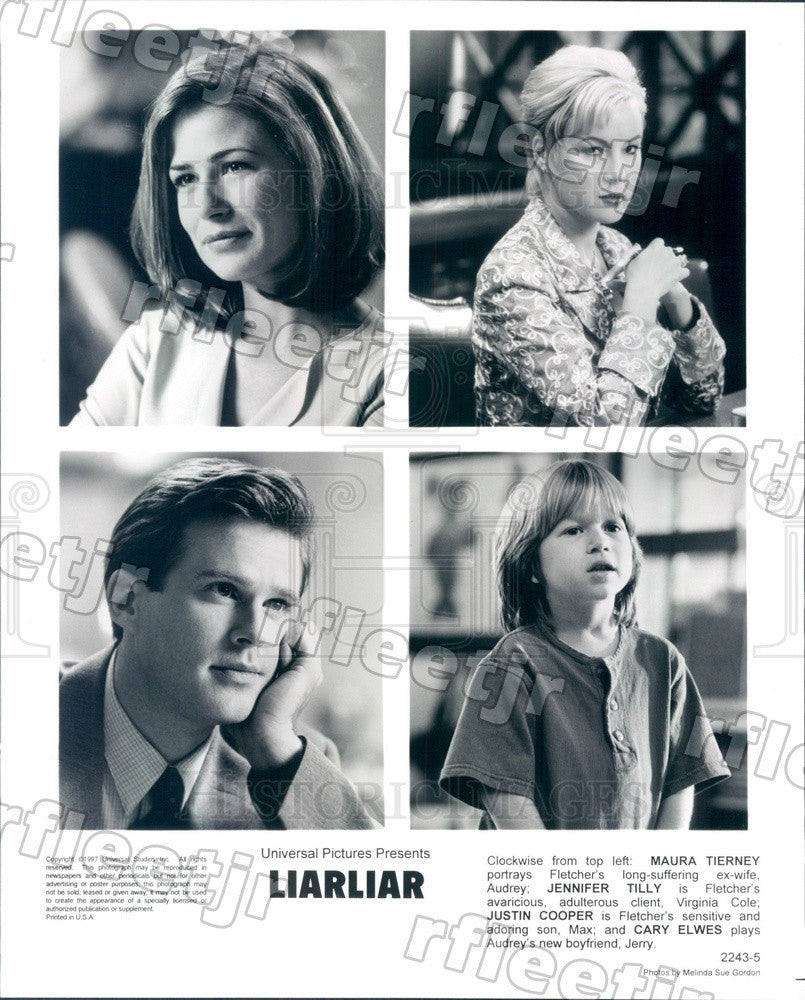 1997 Actors Maura Tierney, Jennifer Tilly, Justin Cooper Press Photo adx285 - Historic Images