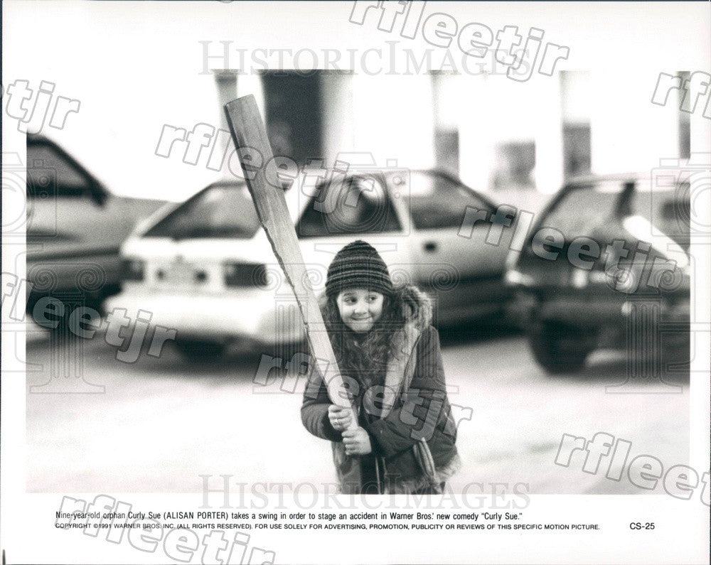 1991 Actress Alisan Porter in Film Curly Sue Press Photo adx349 - Historic Images