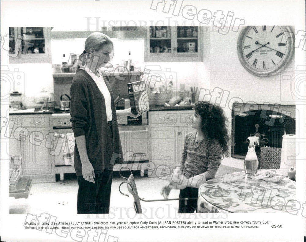 1991 Actresses Kelly Lynch &amp; Alisan Porter in Film Curly Sue Press Photo adx351 - Historic Images