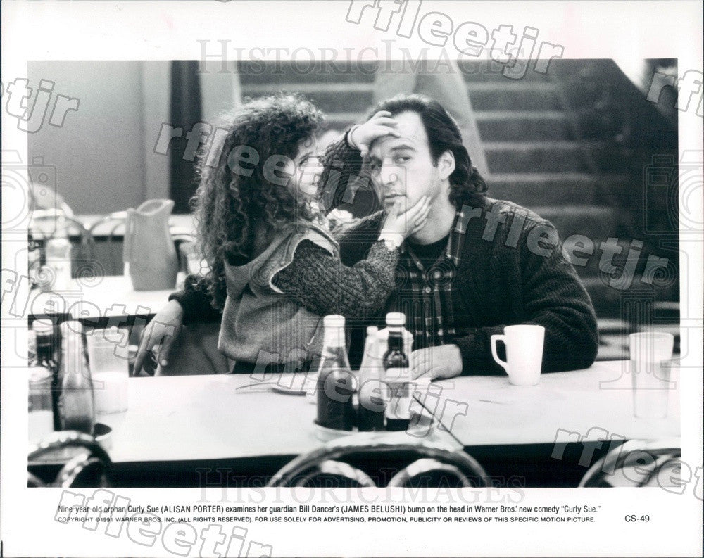 1991 Actors James Belushi &amp; Alisan Porter in Film Curly Sue Press Photo adx353 - Historic Images