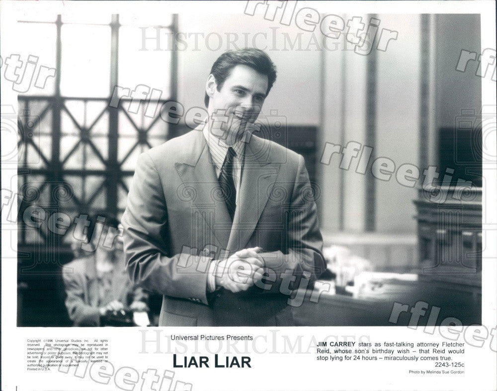 1996 Actor Jim Carrey in Film Liar Liar Press Photo adx357 - Historic Images