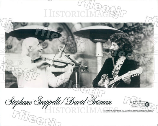 1994 Jazz Violinist Stephane Grappelli & David Grisman Press Photo adx429 - Historic Images
