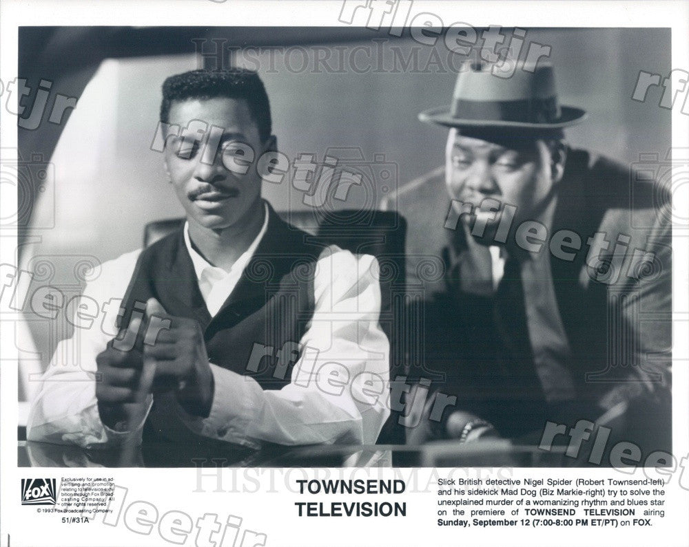 1993 Actors Robert Townsend &amp; Biz Markie on TV Show Townsend Press Photo adx515 - Historic Images