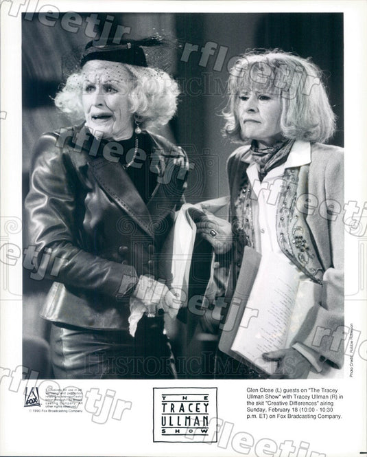 1990 Emmy Winning Actors Tracey Ullman & Glen Close Press Photo adx533 - Historic Images