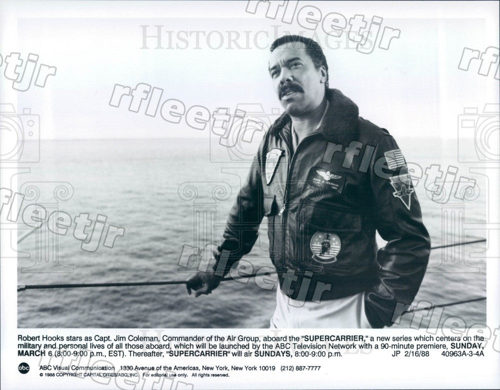 1988 American Actor Robert Hooks on TV Show Supercarrier Press Photo adx587 - Historic Images