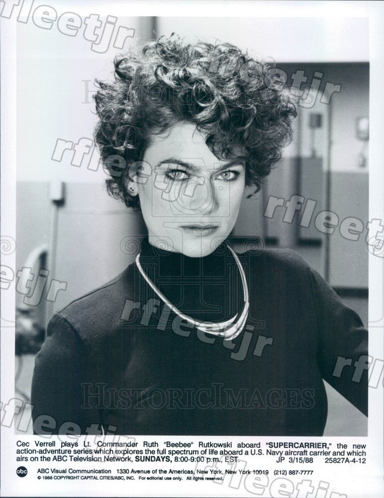 1988 American Actress Cec Verrell on TV Show Supercarrier Press Photo adx591 - Historic Images