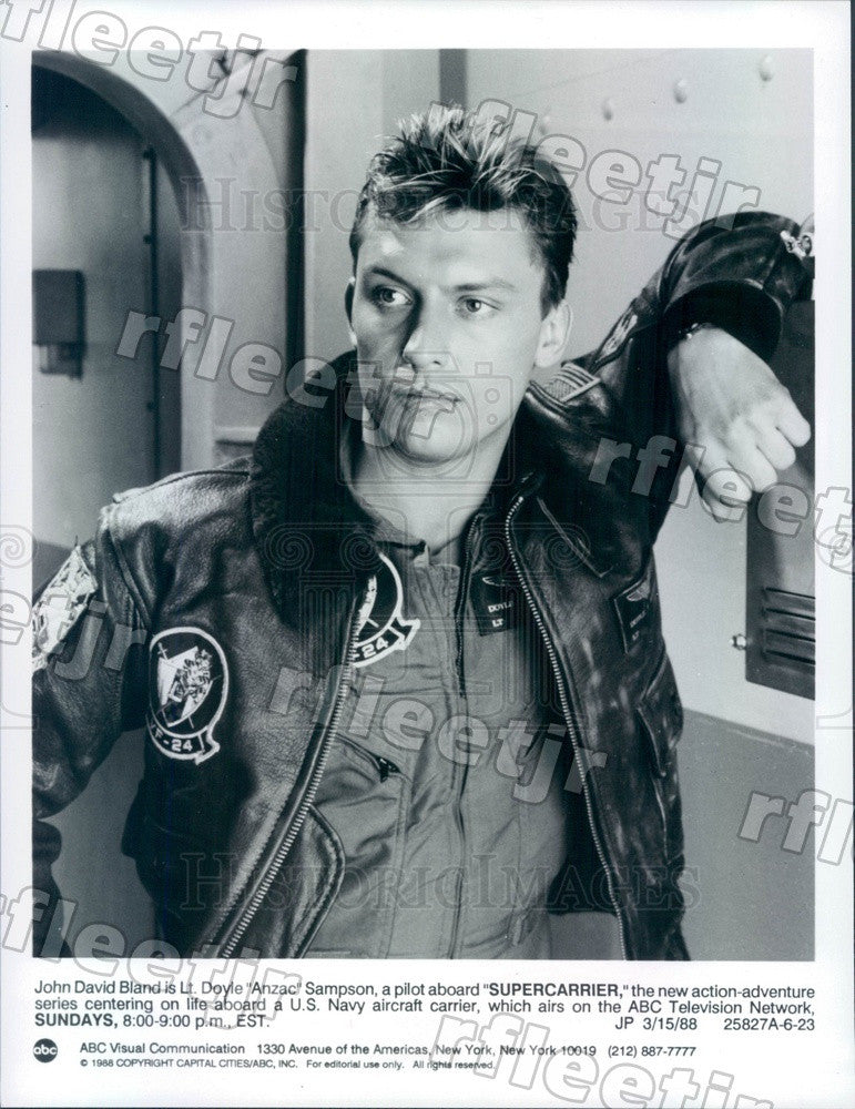 1988 Actor John David Bland on TV Show Supercarrier Press Photo adx593 - Historic Images