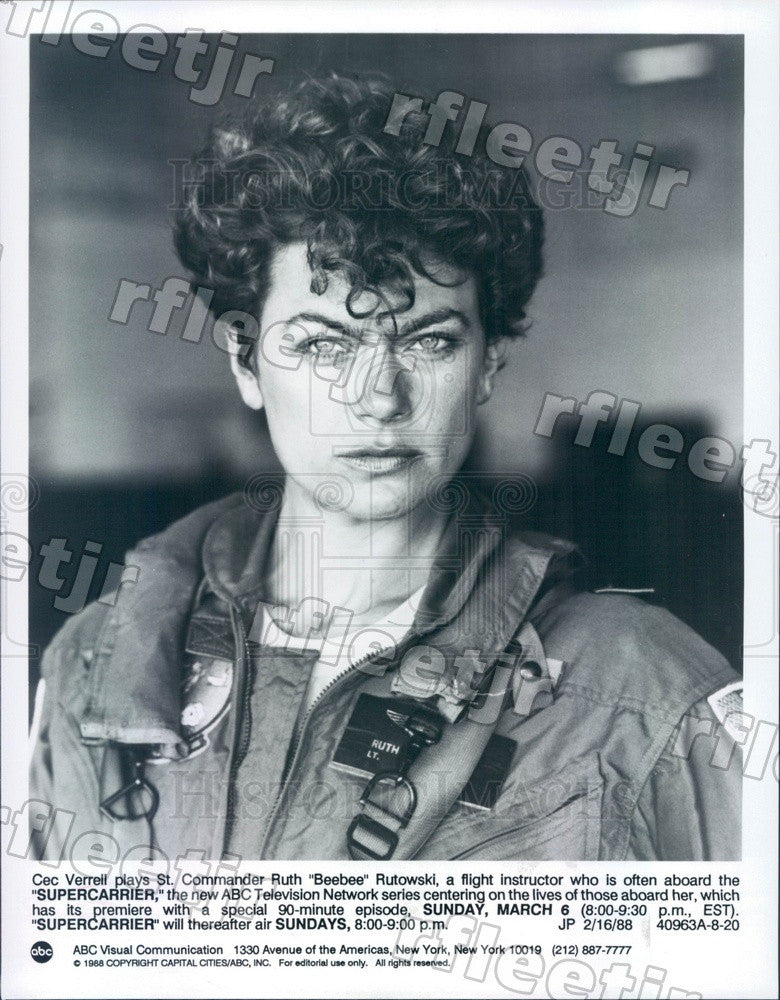 1988 American Actor Cec Verrell on TV Show Supercarrier Press Photo adx609 - Historic Images