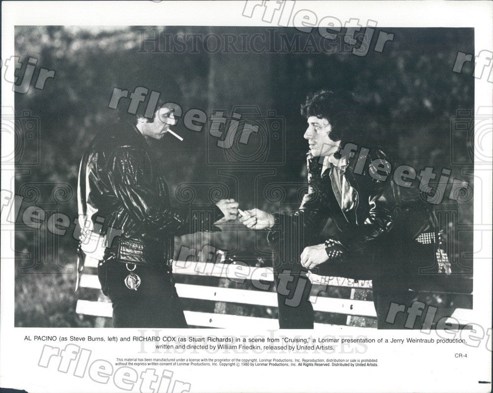 1980 Oscar Winning Actor Al Pacino &amp; Richard Cox in Cruising Press Photo adx613 - Historic Images