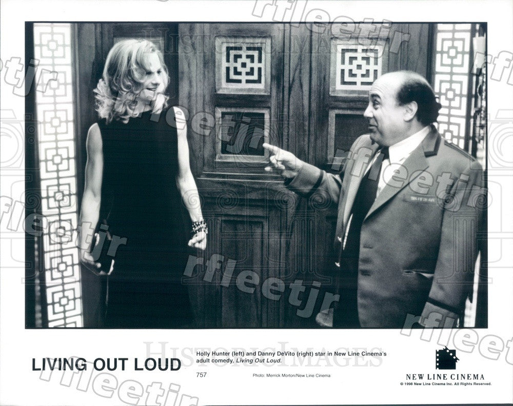 1998 Award Winning Actors Danny DeVito &amp; Holly Hunter in Film Press Photo adx677 - Historic Images