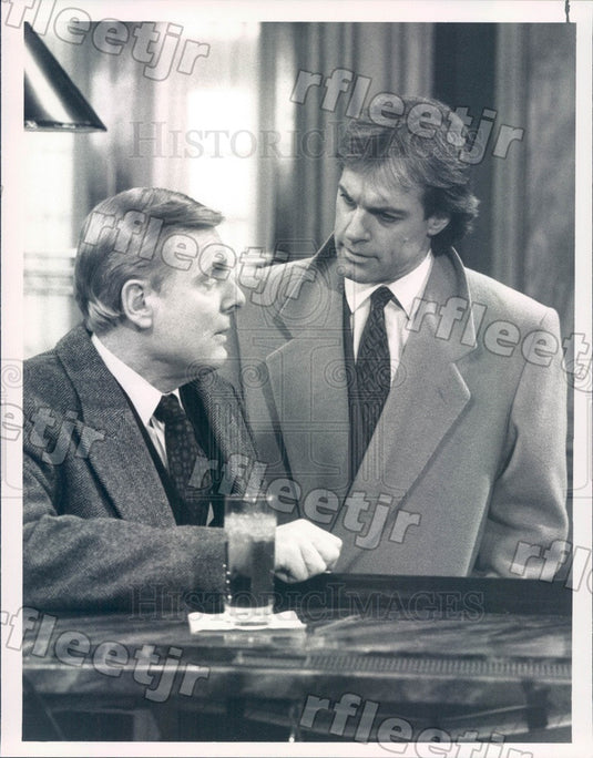 1988 Actors Stephen Collins & John McMartin on Tattinger's Press Photo adx681 - Historic Images