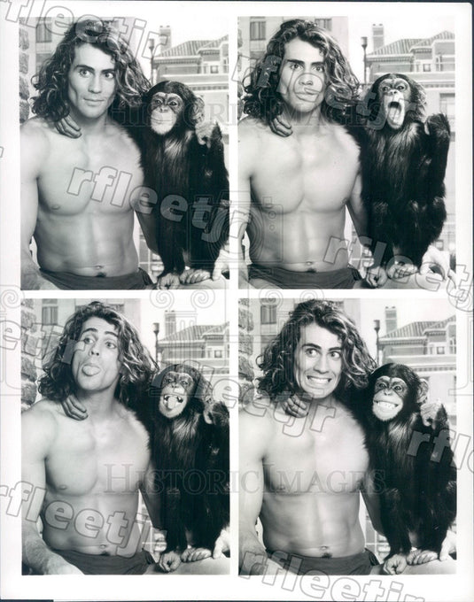 1989 Actors Joe Lara & Max in Film Tarzan In Manhattan Press Photo adx689 - Historic Images
