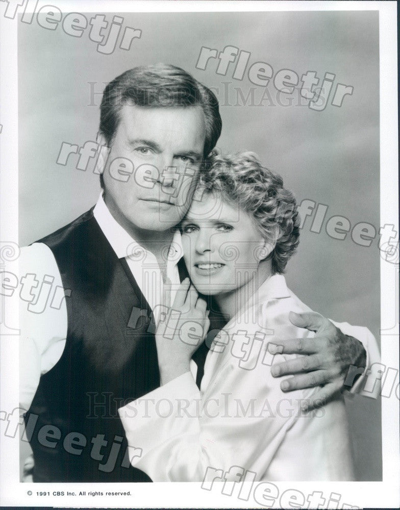 1991 Actors Sharon Gless &amp; Robert Wagner on TV Show Press Photo adx705 - Historic Images