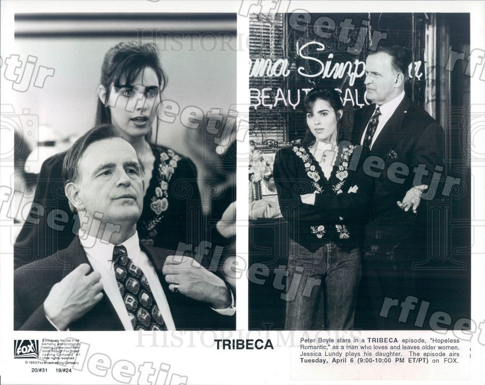 1993 Emmy Winning Actor Peter Boyle, Jessica Lundy on Tribeca Press Photo adx725 - Historic Images