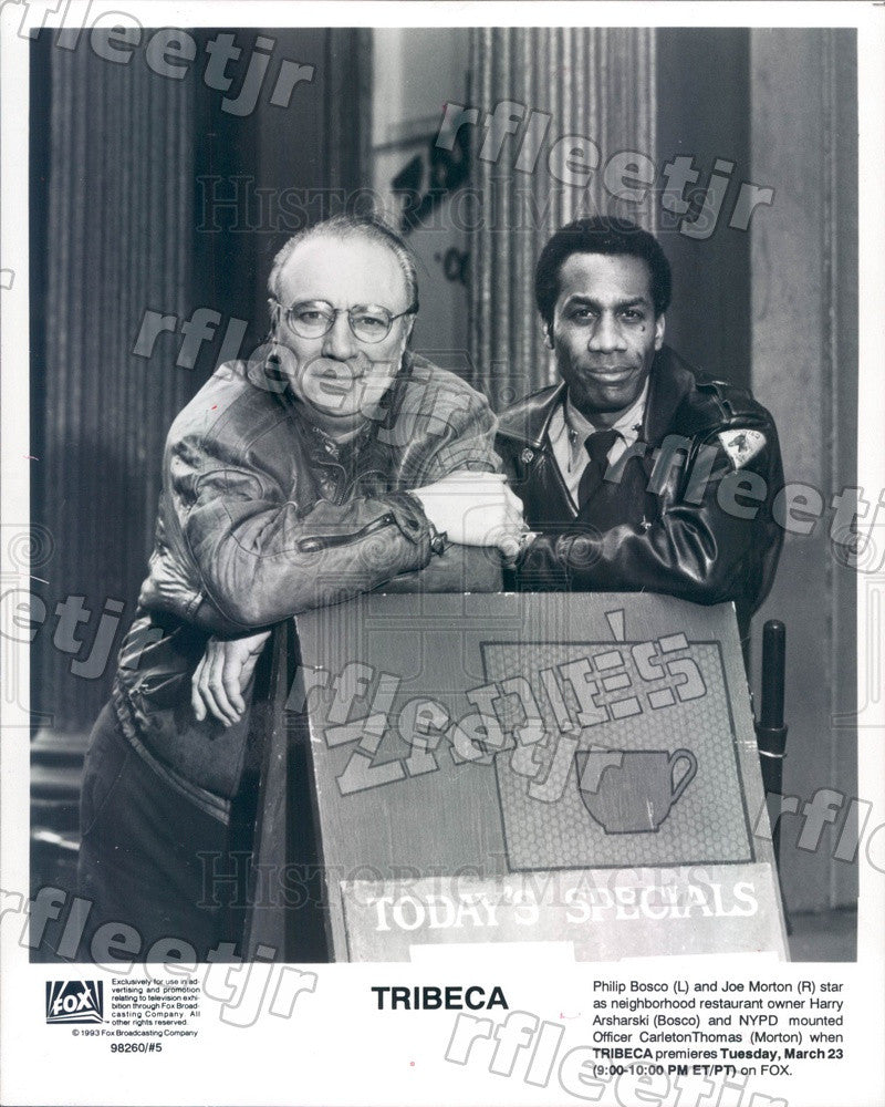 1993 Actors Phillip Bosco &amp; Joe Morton on TV Show Tribeca Press Photo adx729 - Historic Images