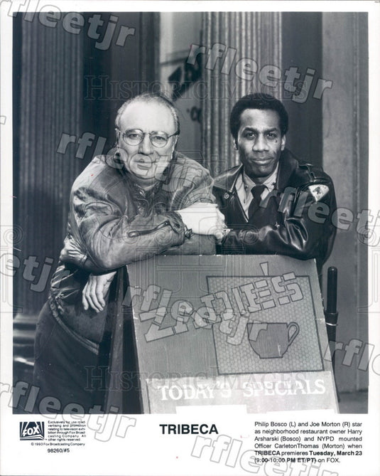 1993 Actors Phillip Bosco & Joe Morton on TV Show Tribeca Press Photo adx729 - Historic Images