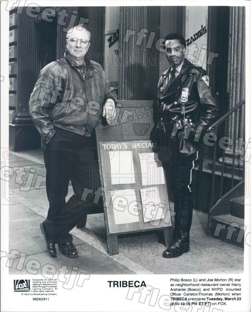 1993 Actors Phillip Bosco &amp; Joe Morton on TV Show Tribeca Press Photo adx731 - Historic Images