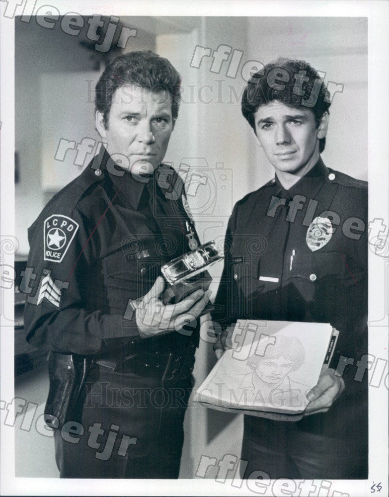 1984 Emmy Winning Actor William Shatner &amp; Adrian Zmed Press Photo adx771 - Historic Images