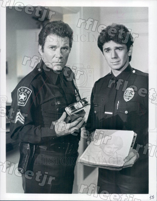 1984 Emmy Winning Actor William Shatner & Adrian Zmed Press Photo adx771 - Historic Images