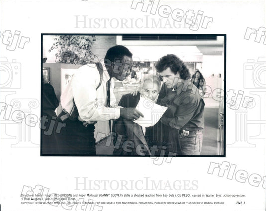 1992 Actors Mel Gibson, Danny Glover, Joe Pesci in Film Press Photo adx787 - Historic Images
