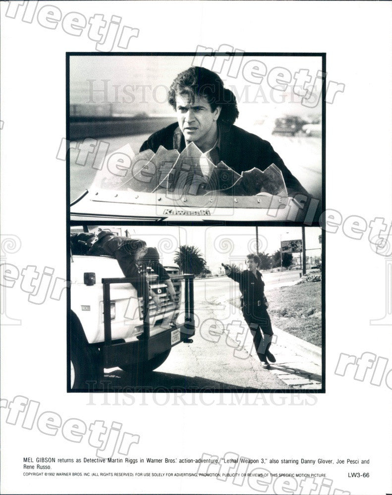 1992 Oscar Winning Actor Mel Gibson in Film Lethal Weapon 3 Press Photo adx795 - Historic Images