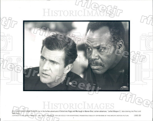 1992 Actors Danny Glover & Mel Gibson in Film Lethal Weapon 3 Press Photo adx799 - Historic Images