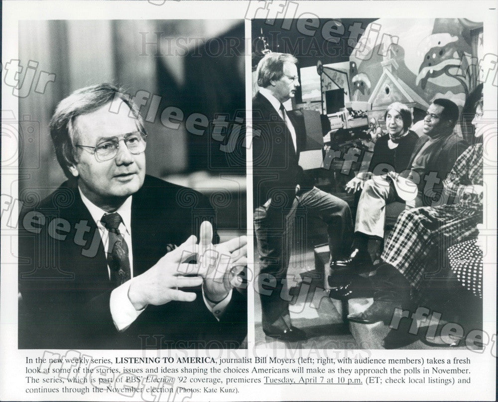 1992 American Journalist Bill Moyers Press Photo adx7 - Historic Images