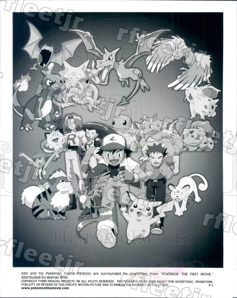 1999 Pokemon Characters Ash &amp; Pikachu in Film Pokemon Press Photo adx843 - Historic Images