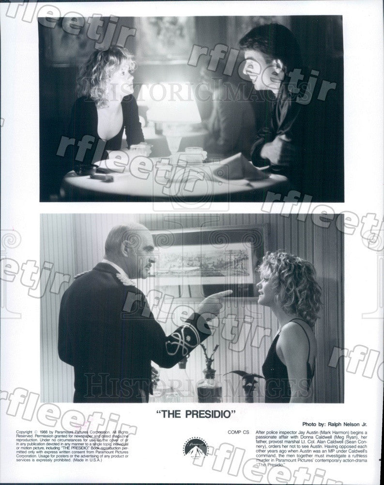 1988 Actors Meg Ryan, Mark Harmon, Sean Connery Press Photo adx907 - Historic Images