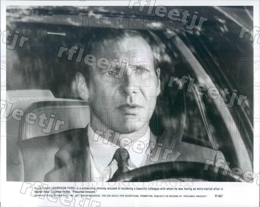 1990 Hollywood Actor Harrison Ford in Film Presumed Innocent Press Photo adx915 - Historic Images