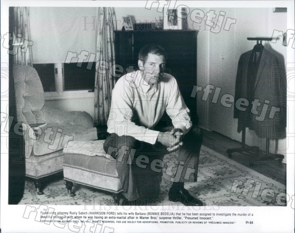 1990 American Actor Harrison Ford in Film Presumed Innocent Press Photo adx917 - Historic Images