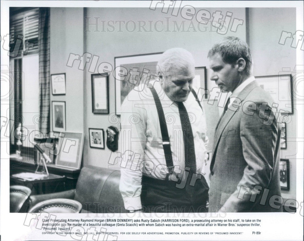 1990 Actors Harrison Ford &amp; Brian Dennehy in Film Press Photo adx919 - Historic Images