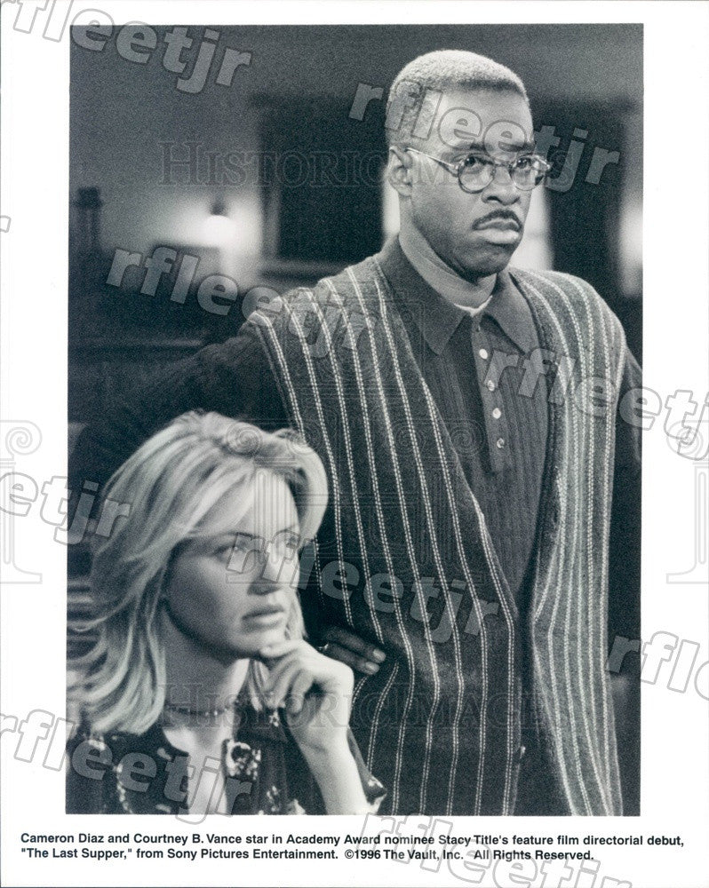 1996 Actors Cameron Diaz &amp; Courtney Vance in The Last Supper Press Photo adx91 - Historic Images