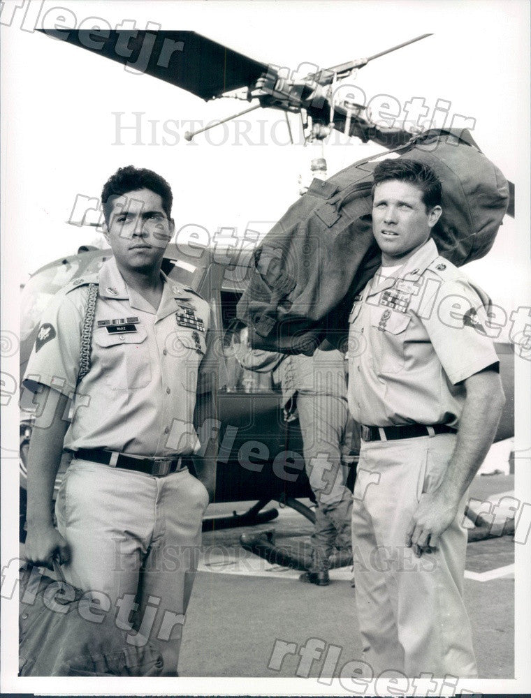 1990 Actors Ramon Franco, Tony Becker on TV Show Tour of Duty Press Photo adx997 - Historic Images