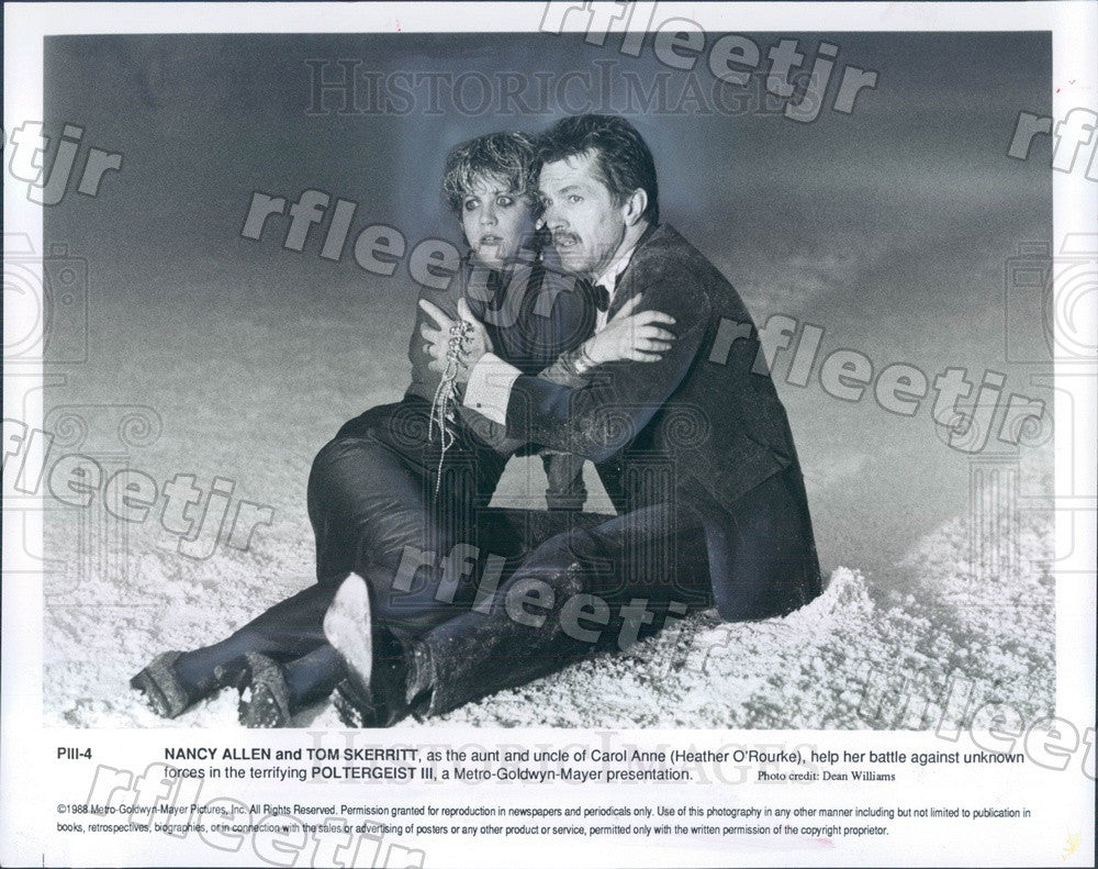 1988 Actors Nancy Allen, Tom Skerritt in Film Poltergeist III Press Photo ady101 - Historic Images