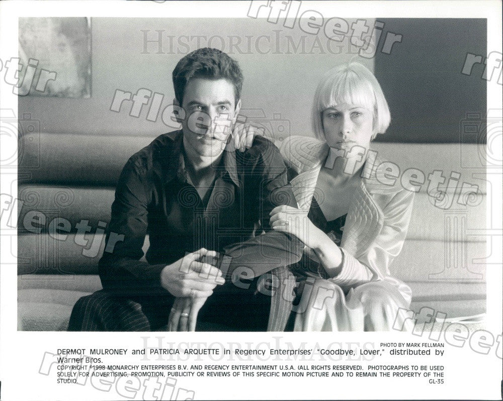 1998 Actors Dermot Mulroney &amp; Emmy Winner Patricia Arquette Press Photo ady1049 - Historic Images