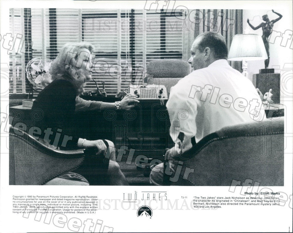 1990 Oscar Winning Actor Jack Nicholson &amp; Meg Tilly in Film Press Photo ady1063 - Historic Images