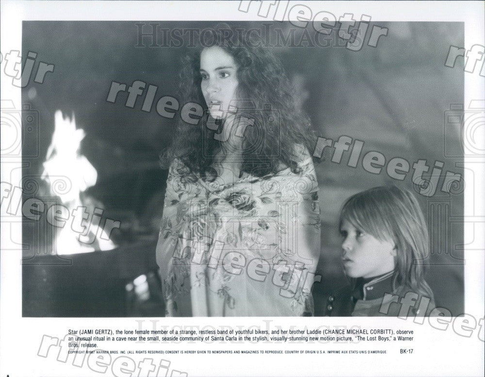 1987 Actors Jami Gertz &amp; Chance Michael Corbitt in Film Press Photo ady1087 - Historic Images