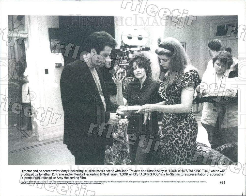 1990 Actors John Travolta &amp; Emmy Winner Kirstie Alley Press Photo ady1101 - Historic Images