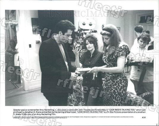 1990 Actors John Travolta & Emmy Winner Kirstie Alley Press Photo ady1101 - Historic Images