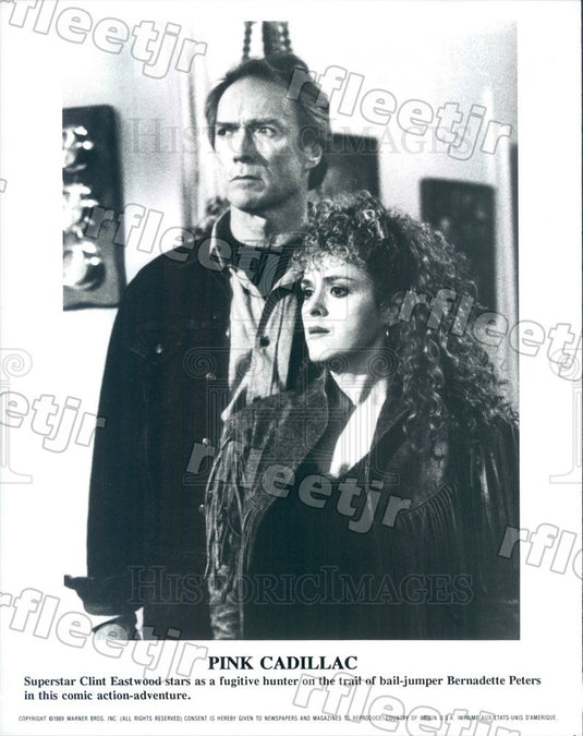1989 Award Winning Actors Clint Eastwood & Bernadette Peters Press Photo ady1105 - Historic Images