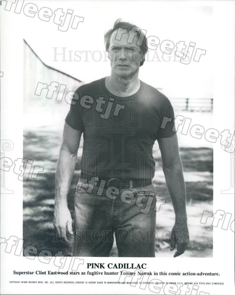 1989 Oscar Winning Actor Clint Eastwood in Pink Cadillac Press Photo ady1107 - Historic Images