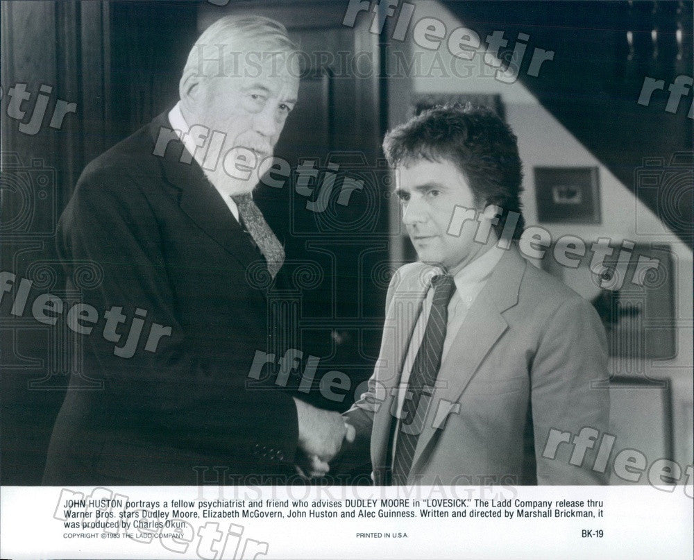 1983 Oscar Winning Actor John Huston &amp; Dudley Moore Press Photo ady1113 - Historic Images