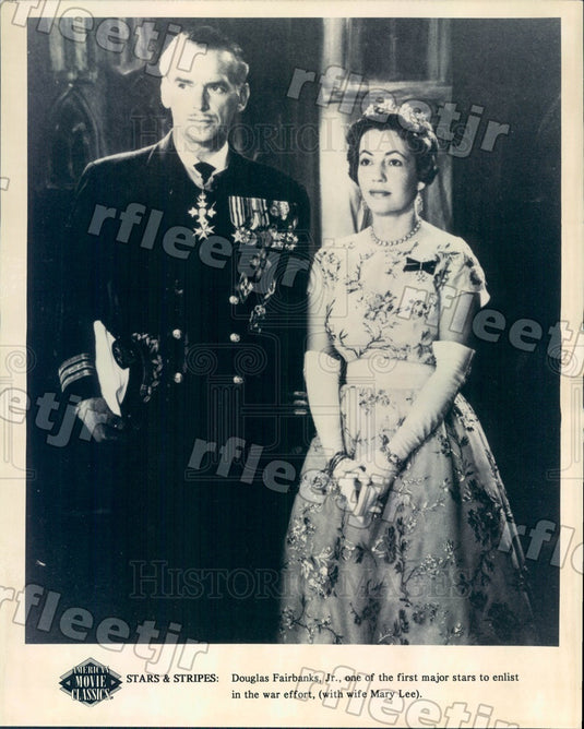 Undated American Actor Douglas Fairbanks Jr & Wife Mary Lee Press Photo ady1141 - Historic Images