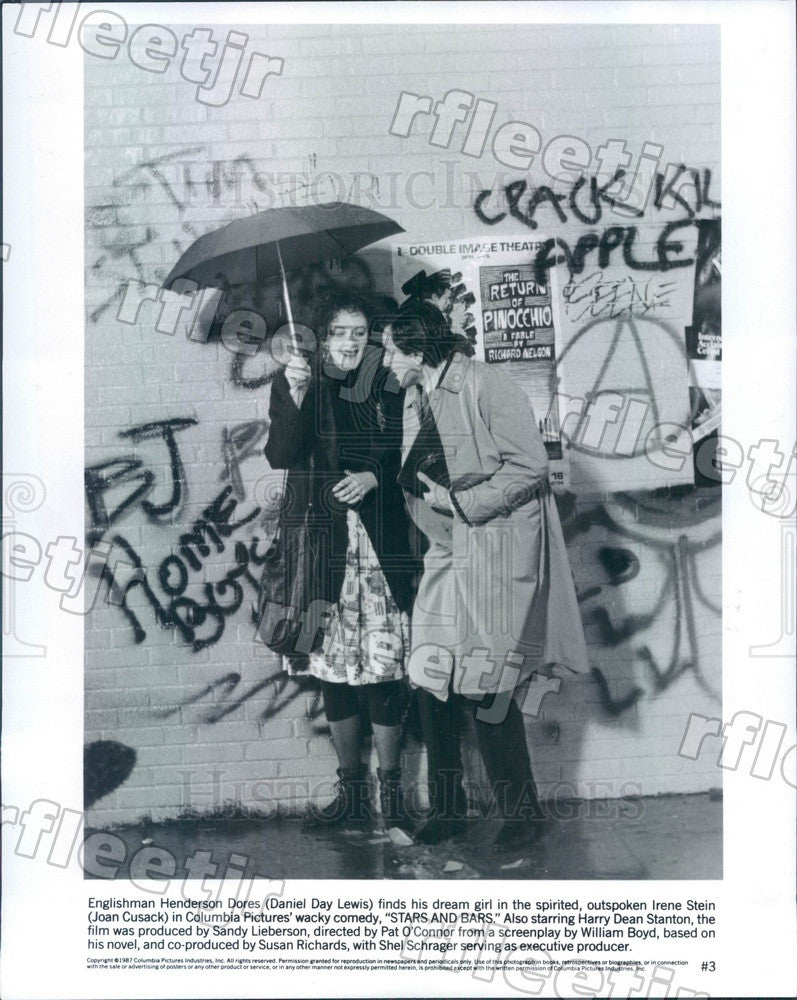 1987 Oscar Winning Actor Daniel Day-Lewis &amp; Joan Cusack Press Photo ady1145 - Historic Images