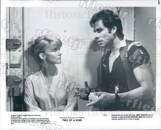 1983 Actors John Travolta & Grammy Winner Olivia Newton-John Press Photo ady1157 - Historic Images