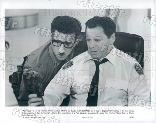 1986 Actors Lance Kinsey & Art Metrano in Film Police Academy Press Photo ady115 - Historic Images