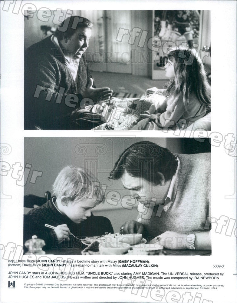 1989 Actors John Candy, Gaby Hoffmann, Macaulay Culkin Press Photo ady1197 - Historic Images
