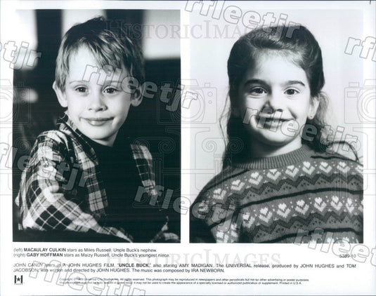 1989 Actors Gaby Hoffmann & Macaulay Culkin in Uncle Buck Press Photo ady1199 - Historic Images